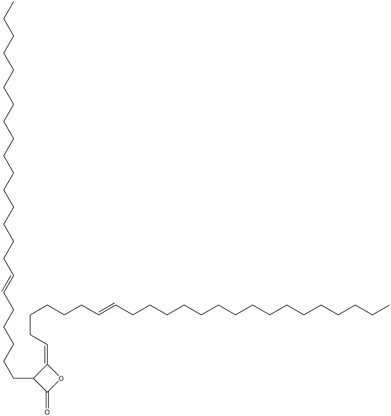 3-(6-Tricosenyl)-4-(7-tetracosen-1-ylidene)oxetan-2-one Struktur