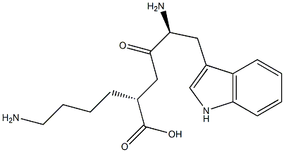 (2R)-6-Amino-2-[(S)-4-(1H-indol-3-yl)-3-amino-2-oxobutyl]hexanoic acid Struktur