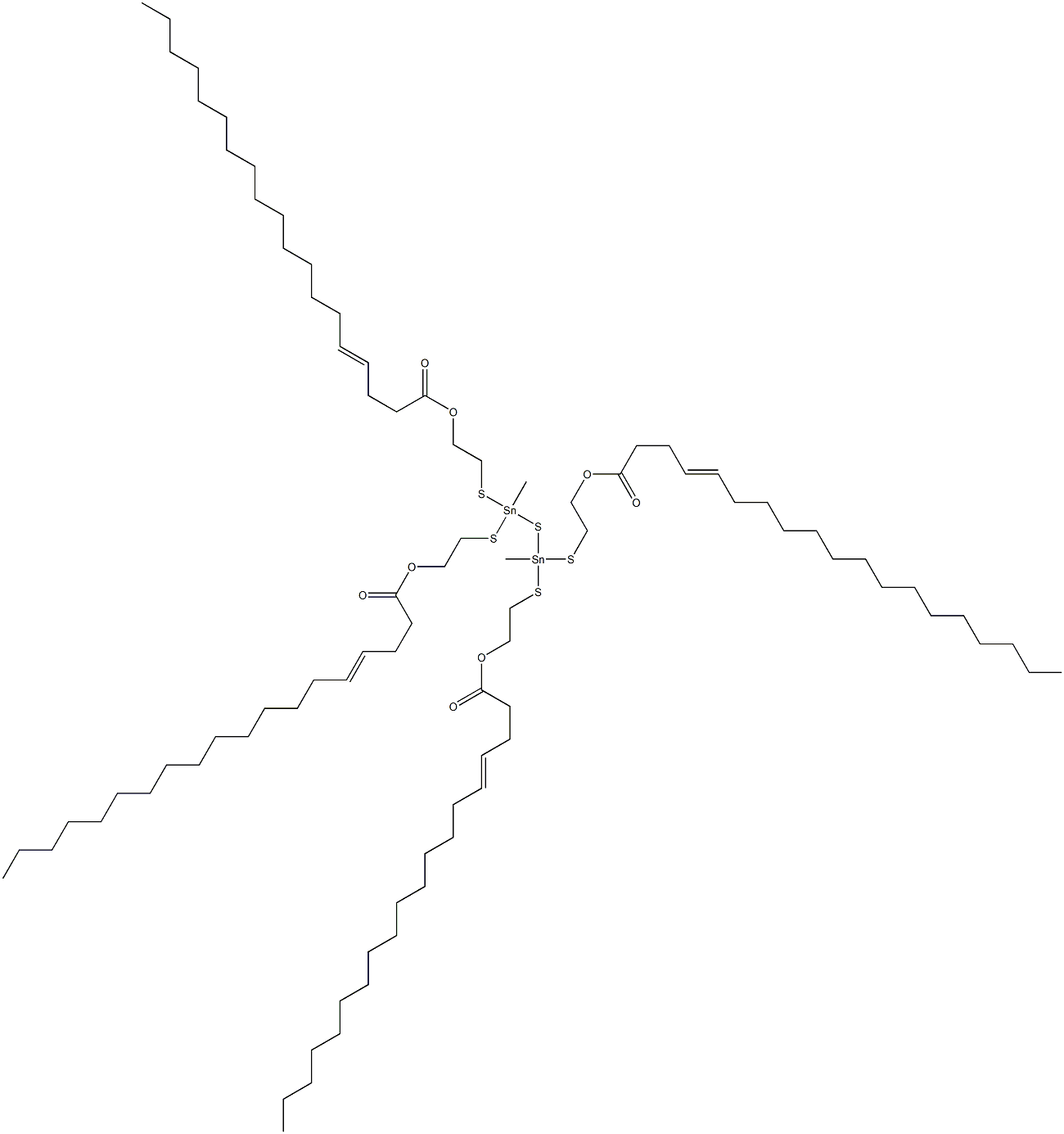 Bis[methylbis[[2-(3-octadecenylcarbonyloxy)ethyl]thio]stannyl] sulfide Structure