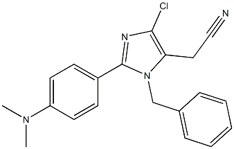 1-Benzyl-2-(4-dimethylaminophenyl)-4-chloro-1H-imidazole-5-acetonitrile Struktur