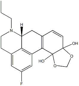 [6aR,(-)]-2-Fluoro-10,11-methylenedioxy-5,6,6a,7-tetrahydro-6-propyl-4H-dibenzo[de,g]quinoline-10,11-diol Struktur