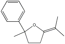 Tetrahydro-2-(1-methylethylidene)-5-methyl-5-phenylfuran Struktur