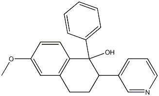 1,2,3,4-Tetrahydro-6-methoxy-1-phenyl-2-(3-pyridyl)-1-naphthol Struktur