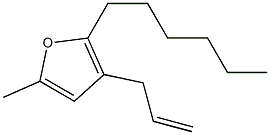 2-Hexyl-5-methyl-3-allylfuran Struktur