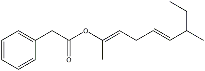 Phenylacetic acid 1,6-dimethyl-1,4-octadienyl ester Struktur