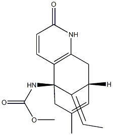 (1R,9R)-5-Oxo-11-methyl-13-[(E)-ethylidene]-6-azatricyclo[7.3.1.02,7]trideca-2(7),3,10-triene-1-carbamic acid methyl ester Struktur