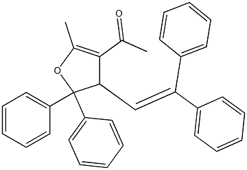 4,5-Dihydro-3-acetyl-2-methyl-4-(2,2-diphenylethenyl)-5,5-diphenylfuran Struktur