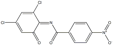 4-Nitro-N-(2,4-dichloro-6-oxo-2,4-cyclohexadien-1-ylidene)benzamide Struktur