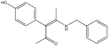 4-[Benzylamino]-3-(4-hydroxyphenyl)-3-penten-2-one Struktur