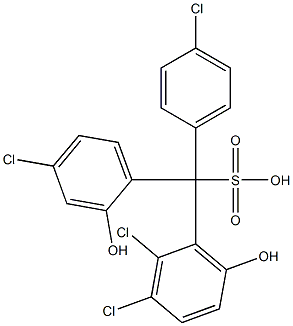 (4-Chlorophenyl)(4-chloro-2-hydroxyphenyl)(2,3-dichloro-6-hydroxyphenyl)methanesulfonic acid Struktur