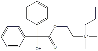 2-(Hydroxydiphenylacetyloxy)-N,N-dimethyl-N-propylethanaminium Struktur