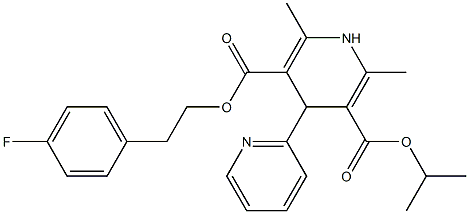 1,4-Dihydro-2,6-dimethyl-4-(2-pyridyl)pyridine-3,5-dicarboxylic acid 3-isopropyl 5-(4-fluorophenethyl) ester Struktur