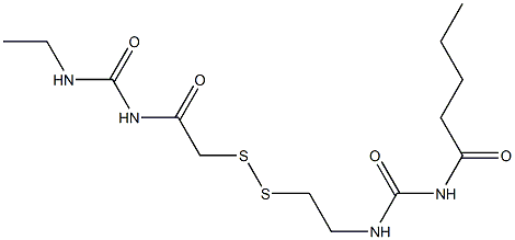 1-Pentanoyl-3-[2-[[(3-ethylureido)carbonylmethyl]dithio]ethyl]urea Struktur