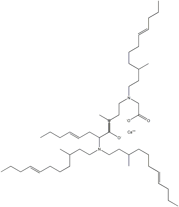 Bis[N,N-bis(3-methyl-7-undecenyl)aminoacetic acid]calcium salt Struktur