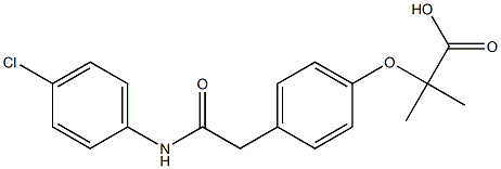 2-[4-[2-(4-Chlorophenylamino)-2-oxoethyl]phenoxy]-2-methylpropionic acid Struktur