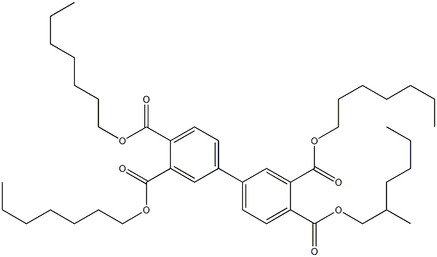 1,1'-Biphenyl-3,3',4,4'-tetracarboxylic acid 3,3',4-triheptyl 4'-(2-methylhexyl) ester Struktur