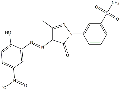 3-[4-(2-Hydroxy-5-nitrophenylazo)-3-methyl-5-oxo-2-pyrazolin-1-yl]benzenesulfonamide Structure