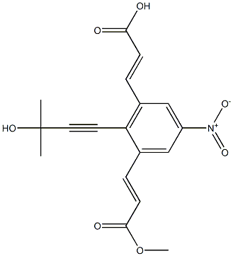 3,3'-[2-(3-Hydroxy-3-methyl-1-butynyl)-5-nitro-1,3-phenylene]bis(acrylic acid methyl) ester Struktur