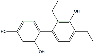 2',4'-Diethyl-1,1'-biphenyl-2,3',4-triol Struktur