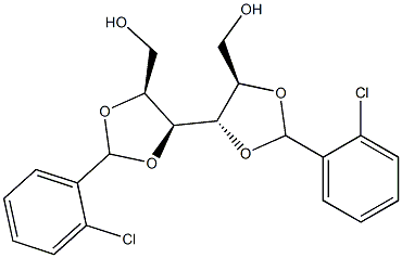 2-O,3-O:4-O,5-O-Bis(2-chlorobenzylidene)-L-glucitol Struktur