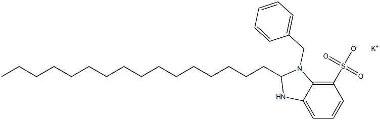 1-Benzyl-2,3-dihydro-2-hexadecyl-1H-benzimidazole-7-sulfonic acid potassium salt Struktur