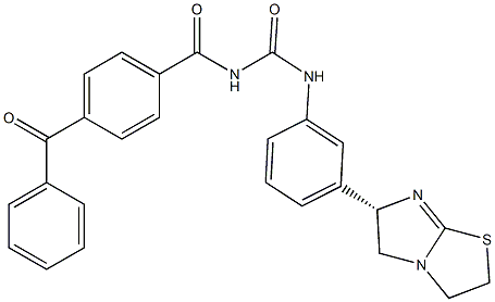 1-(4-Benzoylbenzoyl)-3-[3-[[(6S)-2,3,5,6-tetrahydroimidazo[2,1-b]thiazol]-6-yl]phenyl]urea Struktur