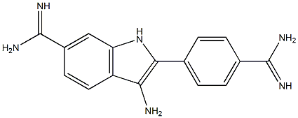 2-(4-Amidinophenyl)-3-amino-1H-indole-6-carboxamidine Struktur