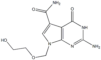 2-Amino-3,4-dihydro-7-(2-hydroxyethoxymethyl)-4-oxo-7H-pyrrolo[2,3-d]pyrimidine-5-carboxamide Struktur