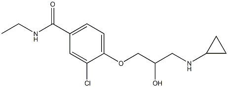 1-[4-[Ethylcarbamoyl]-2-chlorophenoxy]-3-[cyclopropylamino]-2-propanol Struktur