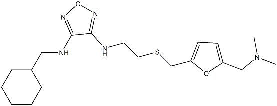 3-[[2-[[[5-[(Dimethylamino)methyl]furan-2-yl]methyl]thio]ethyl]amino]-4-(cyclohexylmethyl)aminofurazan Struktur