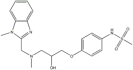 N-[4-[2-Hydroxy-3-[N-(1-methyl-1H-benzimidazol-2-ylmethyl)methylamino]propyloxy]phenyl]methanesulfonamide Struktur