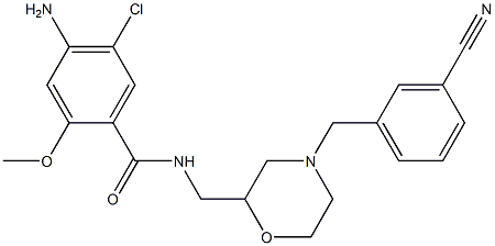 4-Amino-5-chloro-2-methoxy-N-[[4-(3-cyanobenzyl)-2-morpholinyl]methyl]benzamide Struktur