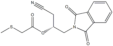 (Methylthio)acetic acid (R)-1-(cyanomethyl)-2-[(1,3-dihydro-1,3-dioxo-2H-isoindol)-2-yl]ethyl ester Struktur