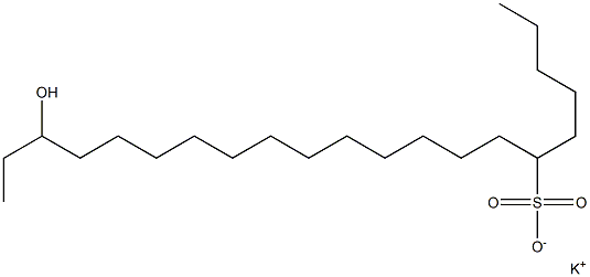 19-Hydroxyhenicosane-6-sulfonic acid potassium salt Struktur