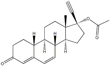 (17R)-17-Acetyloxy-19-norpregna-4,6-dien-20-yn-3-one Struktur