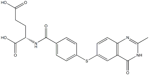 (S)-2-[4-[[(3,4-Dihydro-2-methyl-4-oxoquinazolin)-6-yl]thio]benzoylamino]glutaric acid Struktur