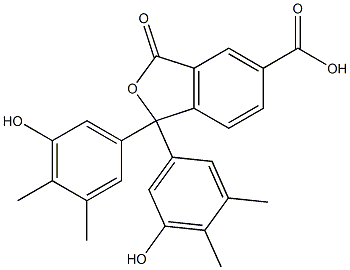 1,3-Dihydro-1,1-bis(5-hydroxy-3,4-dimethylphenyl)-3-oxoisobenzofuran-5-carboxylic acid Struktur