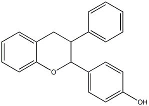 2-(4-Hydroxyphenyl)-3,4-dihydro-3-phenyl-2H-1-benzopyran Struktur