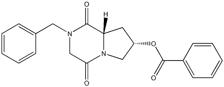 (6S,8S)-4-Benzyl-8-benzoyloxy-1,4-diazabicyclo[4.3.0]nonane-2,5-dione Struktur