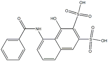 1-Hydroxy-8-(benzoylamino)-2,3-naphthalenedisulfonic acid Struktur