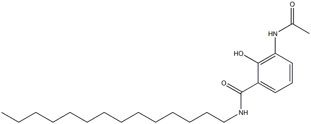 2-Hydroxy-3-acetylamino-N-tetradecylbenzamide Struktur