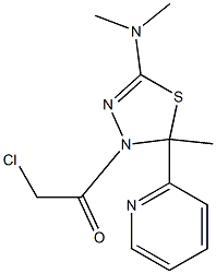 3-Chloroacetyl-2-methyl-2-(2-pyridinyl)-5-dimethylamino-2,3-dihydro-1,3,4-thiadiazole Struktur