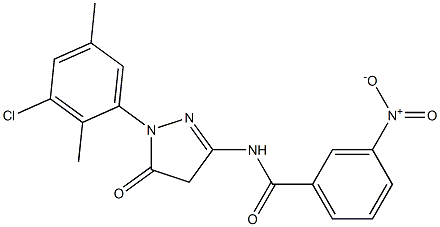 1-(3-Chloro-2,5-dimethylphenyl)-3-(3-nitrobenzoylamino)-5(4H)-pyrazolone Struktur