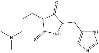 3-[3-(Dimethylamino)propyl]-5-[1H-imidazol-5-ylmethyl]-2-thioxoimidazolidin-4-one Struktur