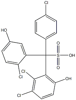 (4-Chlorophenyl)(2-chloro-5-hydroxyphenyl)(2,3-dichloro-6-hydroxyphenyl)methanesulfonic acid Struktur