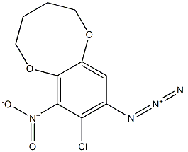 (2,3,4,5-Tetrahydro-8-chloro-7-nitro-1,6-benzodioxocin)-9-yl azide Struktur