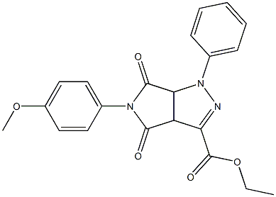 1,3a,4,5,6,6a-Hexahydro-4,6-dioxo-5-(4-methoxyphenyl)-1-(phenyl)pyrrolo[3,4-c]pyrazole-3-carboxylic acid ethyl ester Struktur