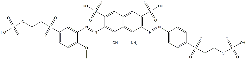 4-Amino-5-hydroxy-6-[[2-methoxy-5-[[2-(sulfooxy)ethyl]sulfonyl]phenyl]azo]-3-[[4-[[2-(sulfooxy)ethyl]sulfonyl]phenyl]azo]-2,7-naphthalenedisulfonic acid Struktur