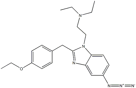 1-(2-Diethylaminoethyl)-2-(4-ethoxybenzyl)-5-azido-1H-benzimidazole Struktur