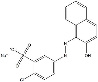 2-Chloro-5-(2-hydroxy-1-naphtylazo)benzenesulfonic acid sodium salt Struktur